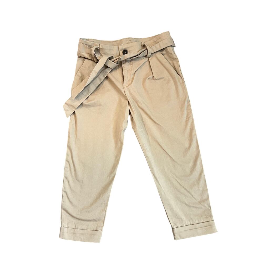 Zara Girls Khaki Pants Pleated Paperbag Waist size‎ 4